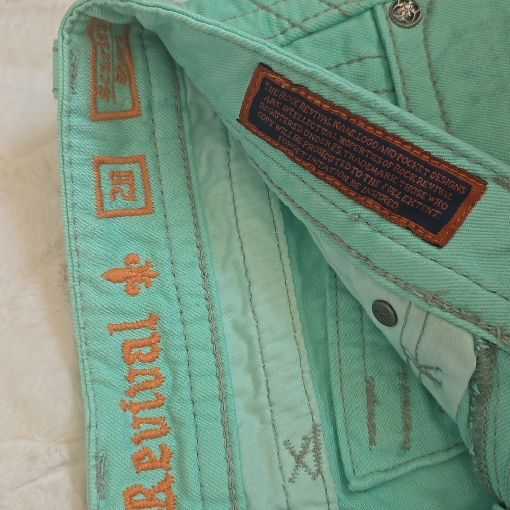 Rock Revival Women's Aqua Jean Shorts Size 28 Women's - Picture 8 of 8